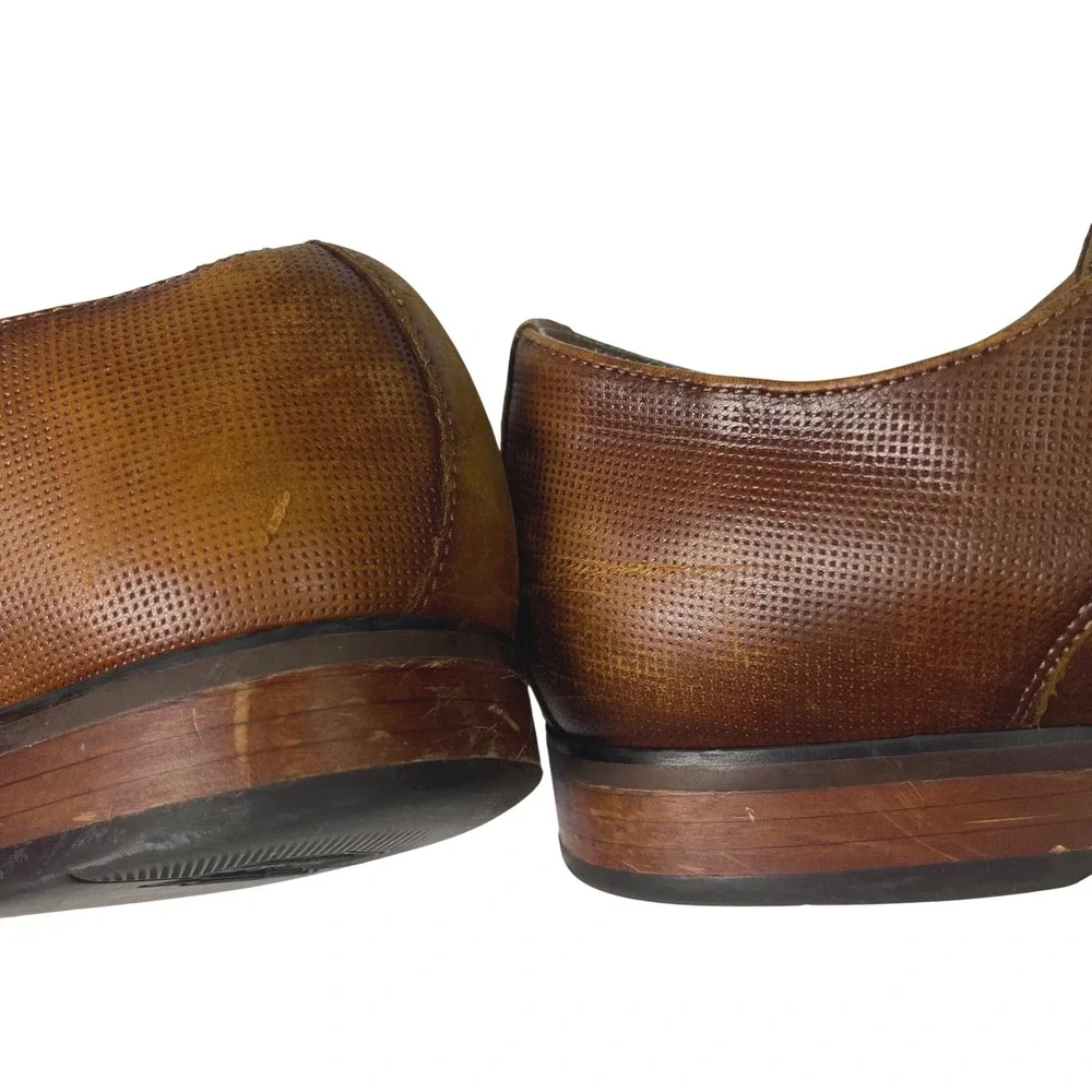 Florsheim Mens Kierland Brown Leather Oxford Dress Shoes Lace Up Size 12D‎ Toned